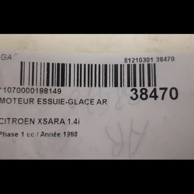 Moteur essuie-glace arrière occasion CITROEN XSARA Phase 1 02-1998->09-2000 1.4i 6405E5 3