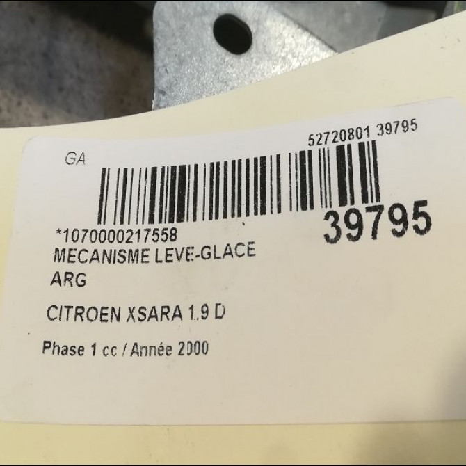 Mecanisme leve-glace arrière gauche occasion CITROEN XSARA Phase 1 02-1998->09-2000 1.9 D 922346 3