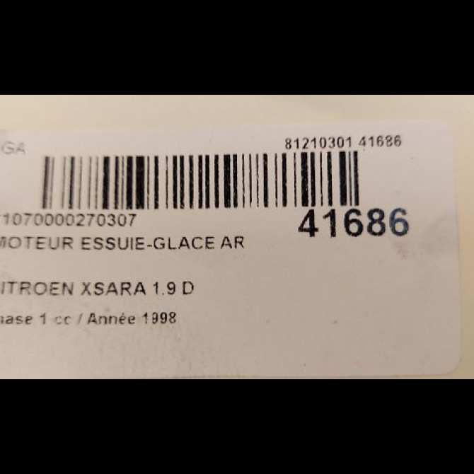 Moteur essuie-glace arrière occasion CITROEN XSARA Phase 1 02-1998->09-2000 1.9 D 6405E5 3
