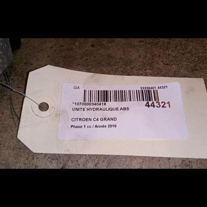 Unité hydraulique ABS occasion CITROEN C4 GRAND PICASSO I Phase 1 10-2006->09-2013 1.6 HDI 110ch 4541QE 7