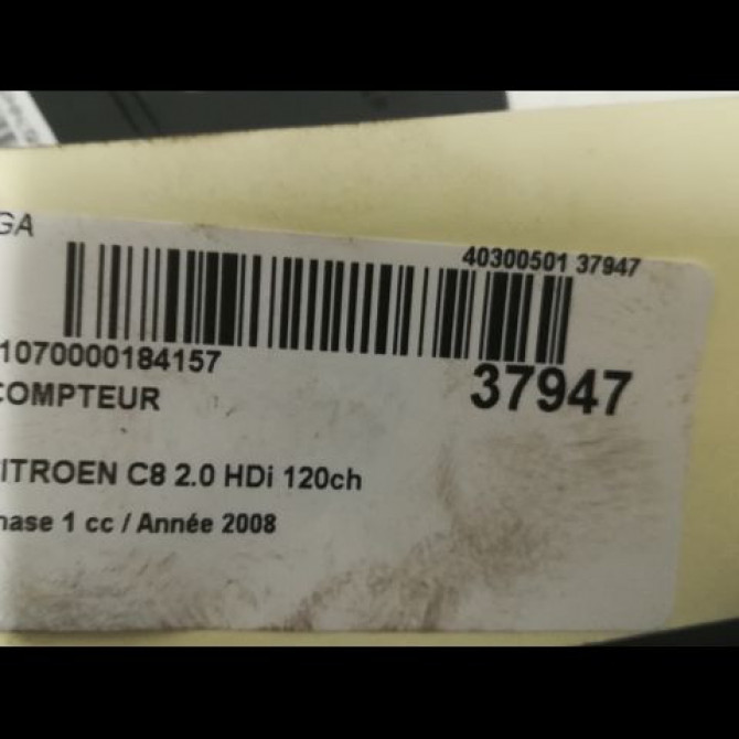Compteur occasion CITROEN C8 Phase 1 06-2002->... 2.0 HDi 120ch 6106WY 3