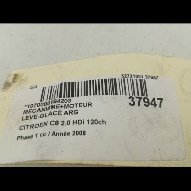 Mecanisme+moteur leve-glace arg occasion CITROEN C8 Phase 1 06-2002->... 2.0 HDi 120ch 922377 3