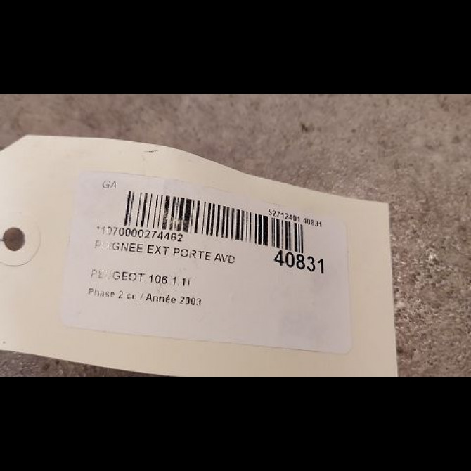 Poignee ext porte avd occasion PEUGEOT 106 Phase 2 04-1996->09-2003 1.1i 9101J5 2