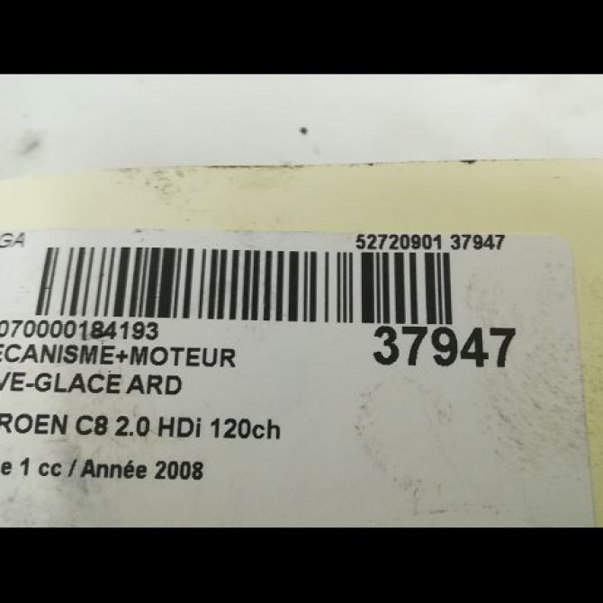 Mecanisme+moteur leve-glace ard occasion CITROEN C8 Phase 1 06-2002->... 2.0 HDi 120ch 922480 3