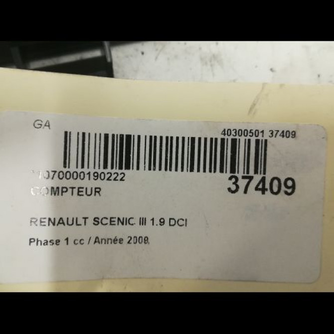 Compteur occasion RENAULT SCENIC III Phase 1 04-2009->11-2011 1.9 DCI 130ch 248100293R 3