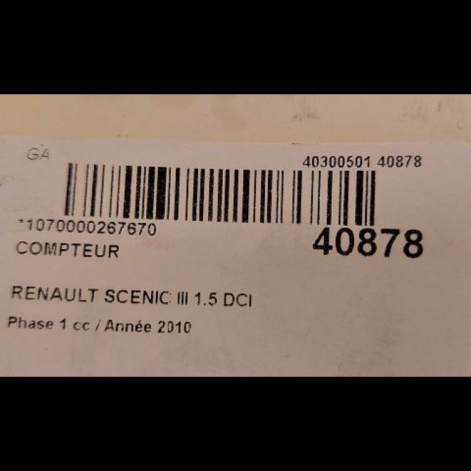 Compteur occasion RENAULT SCENIC III Phase 1 04-2009->11-2011 1.5 DCI 105ch 248104659R 3