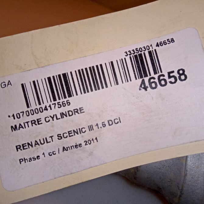 Maitre cylindre occasion RENAULT SCENIC III Phase 1 04-2009->11-2011 1.6 DCI 130ch 5