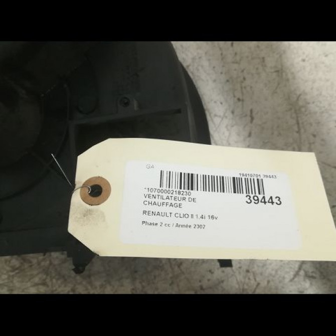 Ventilateur de chauffage occasion RENAULT CLIO II Phase 2 06-2001->07-2006 1.4i 16v 7701050899 2