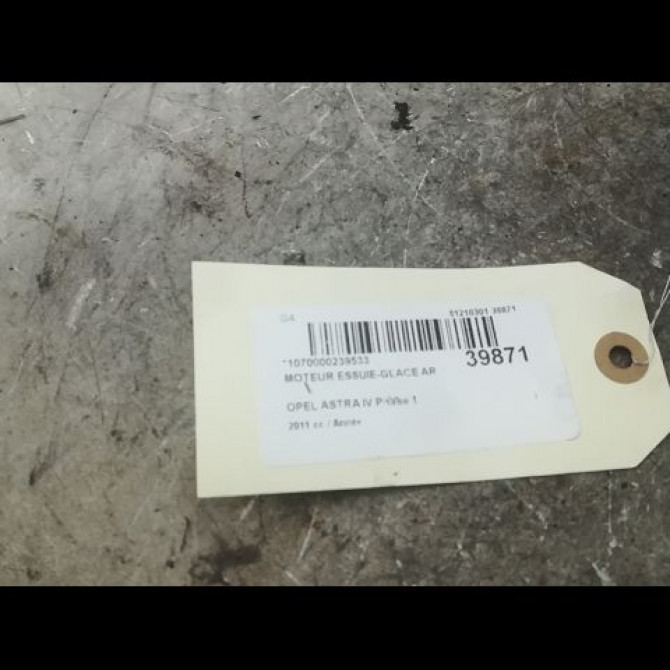 Moteur essuie-glace arrière occasion OPEL ASTRA IV Phase 1 01-2010->06-2012 13395013 3