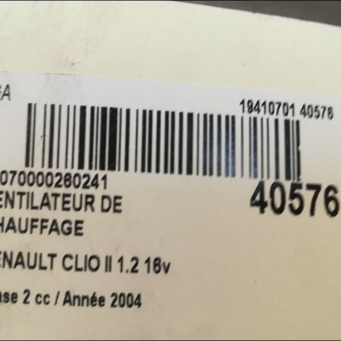 Ventilateur de chauffage occasion RENAULT CLIO II Phase 2 06-2001->07-2006 1.2 16v 7701050899 3