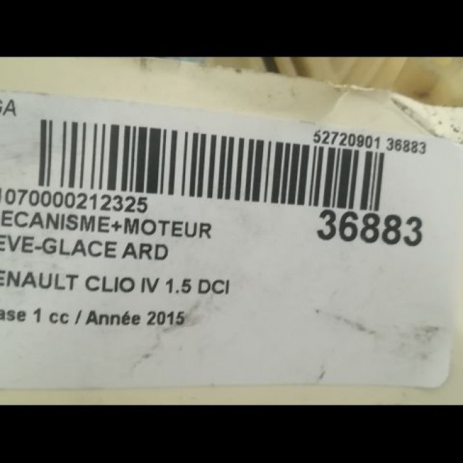 Mecanisme+moteur leve-glace ard occasion RENAULT CLIO IV Phase 1 07-2012->... 1.5 DCI 90ch 827008880R 3