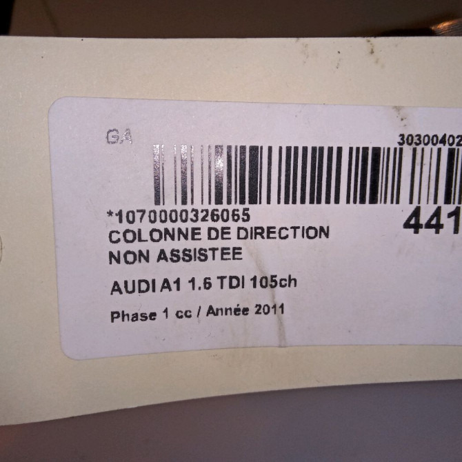 Colonne de direction non assistee occasion AUDI A1 Phase 1 06-2010->03-2015 1.6 TDI 105ch 6R1419502J 4