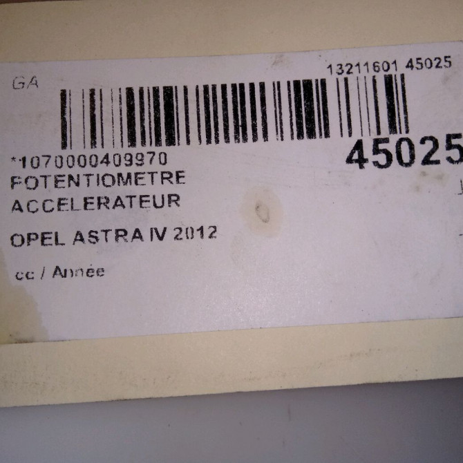 Potentiometre accelerateur occasion OPEL ASTRA IV 5