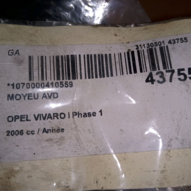 Moyeu avd occasion OPEL VIVARO I Phase 1 10-2002->08-2006 4