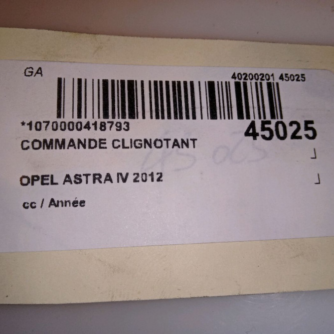 Commande clignotant occasion OPEL ASTRA IV 13268707 5