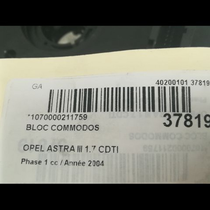 Bloc commodos occasion OPEL ASTRA III ASTRA III Phase 1 2004-04-01->2006-12-31 1.7 CDTI 100ch 5