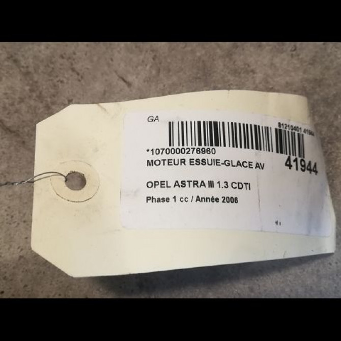 Moteur essuie-glace avant occasion OPEL ASTRA III ASTRA III Phase 1 2004-04-01->2006-12-31 1.3 CDTI 93179149 3