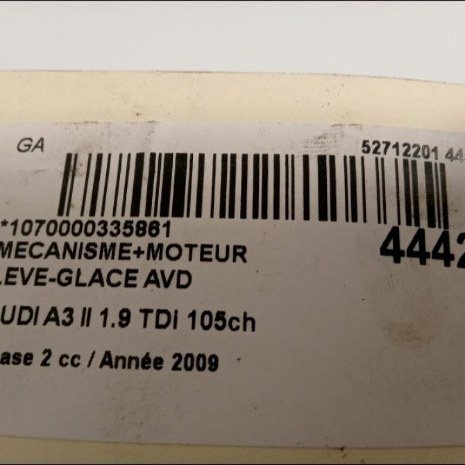 Mecanisme + moteur lève-glace avant droit occasion AUDI A3 II Phase 2 06-2008->07-2012 1.9 TDi 105ch 8P3837462C 4