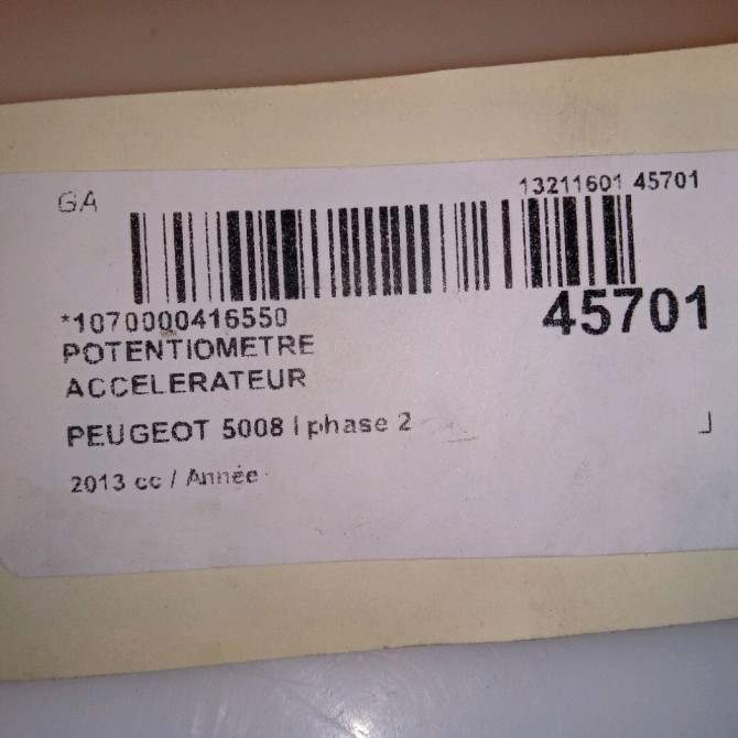 Potentiometre accelerateur occasion PEUGEOT 5008 I phase 2 09-2013->... 5