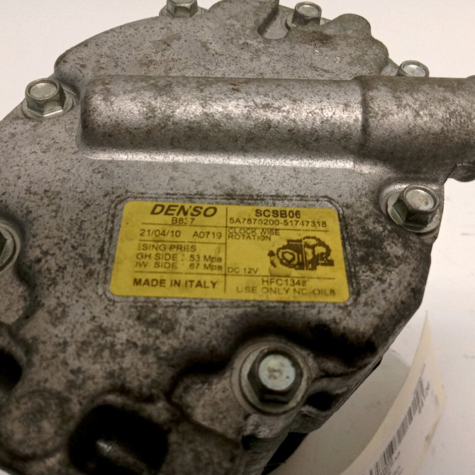 Compresseur air conditionne occasion FIAT 500 II 500 II Phase 1 2007-07-01->2016-03-31 1.2i 69ch 71785268 3