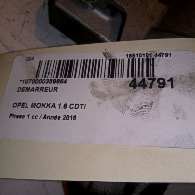 Démarreur occasion OPEL MOKKA Phase 1 10-2012->... 1.6 CDTI 136ch 55497878 5