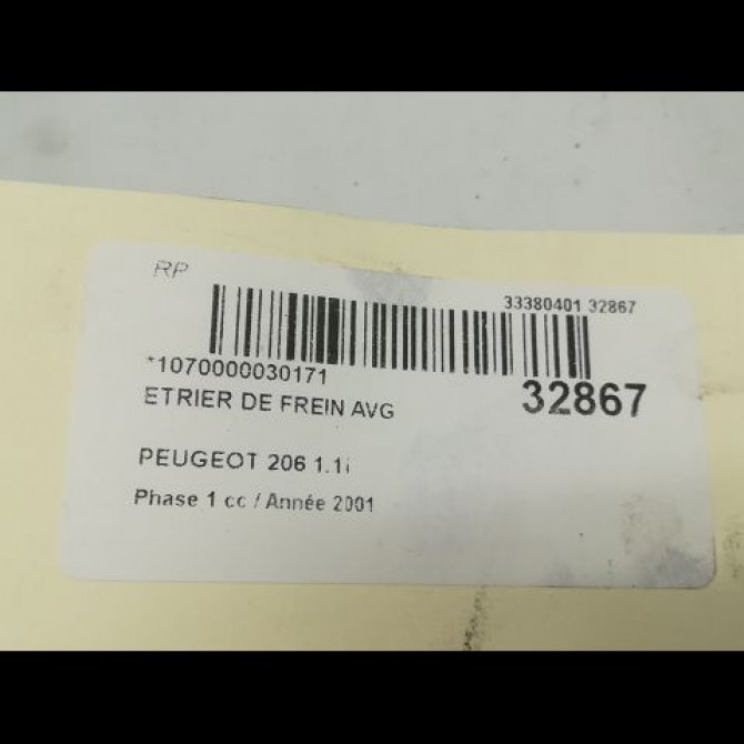 Etrier de frein avant gauche occasion PEUGEOT 206 Phase 1 09-1998->03-2009 1.1i 4400N8 3