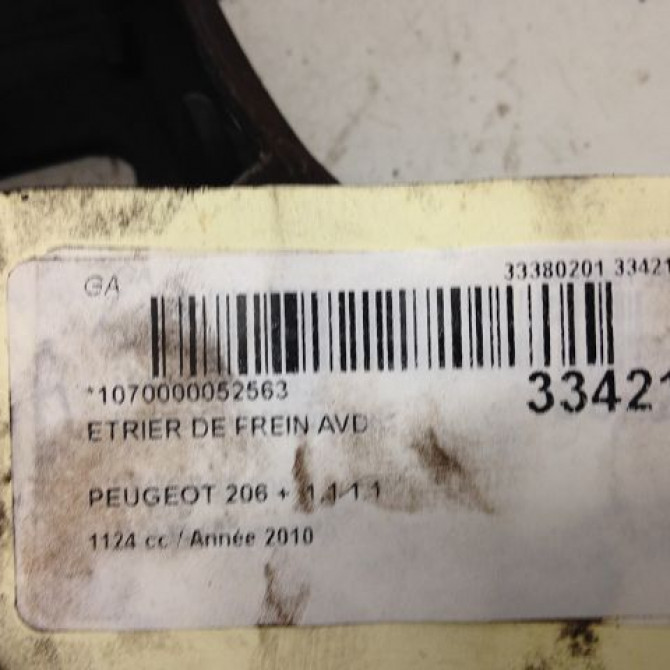 Etrier de frein avant droit occasion PEUGEOT 206 + Phase 1 03-2009->05-2013 1.1i 8v 60ch 4400N9 3