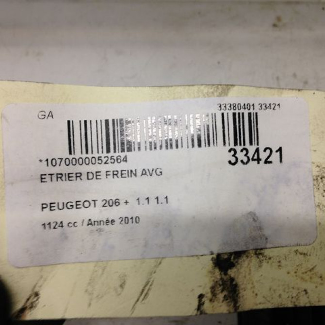 Etrier de frein avant gauche occasion PEUGEOT 206 + Phase 1 03-2009->05-2013 1.1i 8v 60ch 4400N8 3