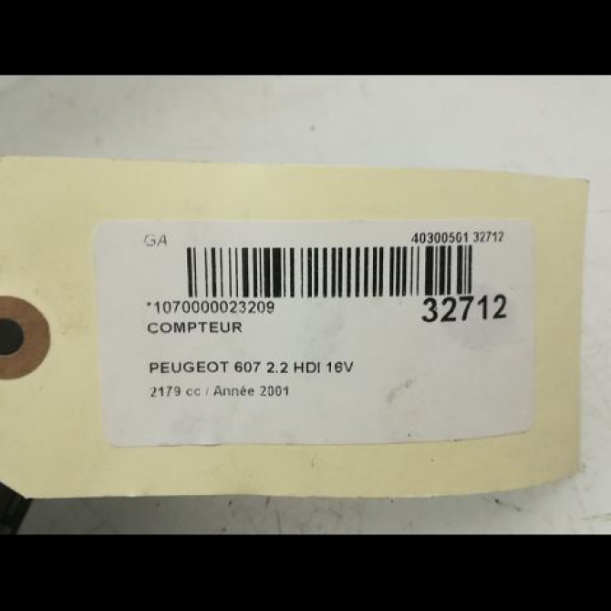 Compteur occasion PEUGEOT 607 Phase 1 11-1999->09-2004 2.2 HDI 6106C4 5