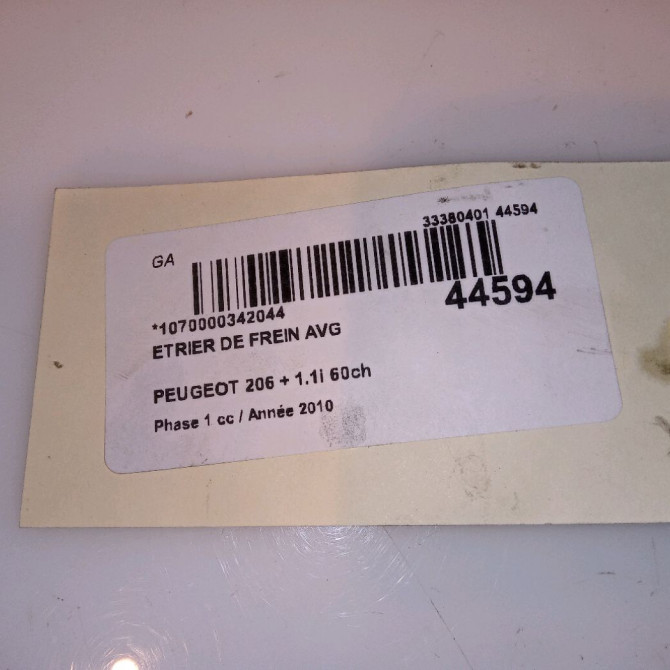 Etrier de frein avant gauche occasion PEUGEOT 206 + Phase 1 03-2009->05-2013 1.1i 60ch 4400N8 3