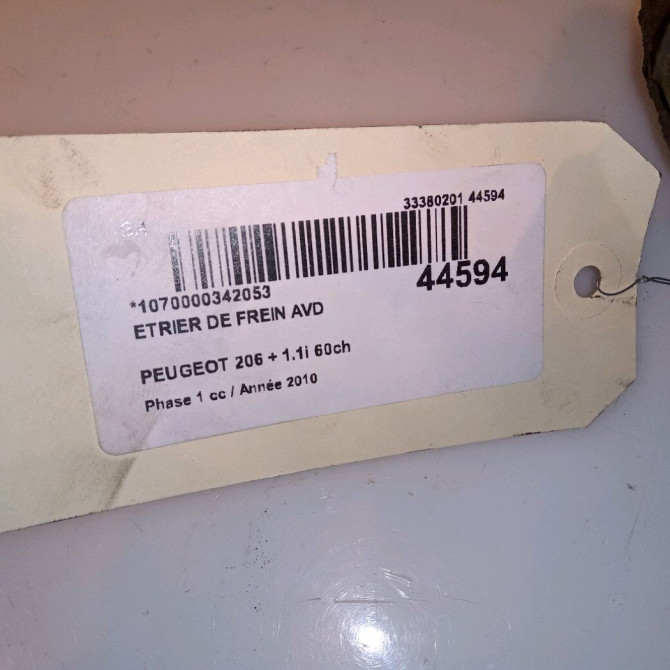Etrier de frein avant droit occasion PEUGEOT 206 + Phase 1 03-2009->05-2013 1.1i 60ch 4400N9 4