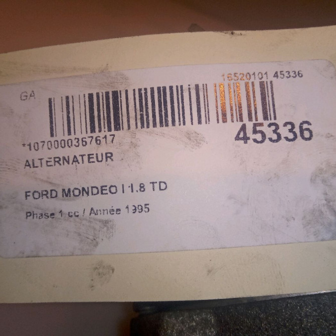 Alternateur occasion FORD MONDEO I Phase 1 01-1993->09-1996 1.8 TD 6