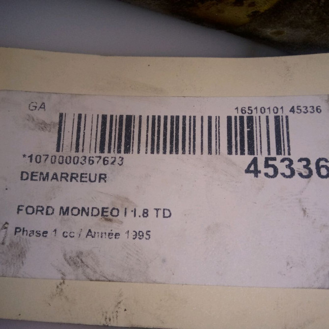 Démarreur occasion FORD MONDEO I Phase 1 01-1993->09-1996 1.8 TD 6
