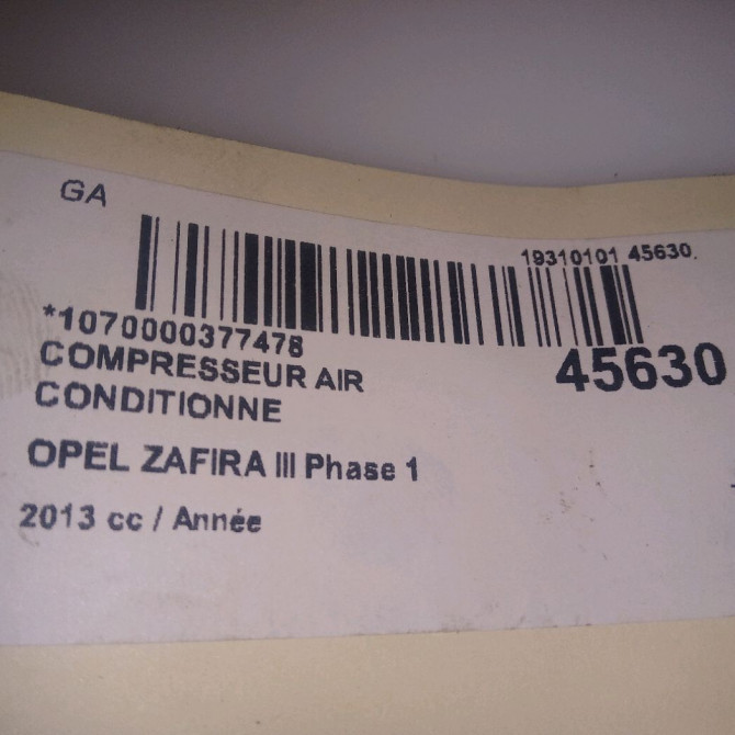 Compresseur air conditionne occasion OPEL ZAFIRA III Phase 1 11-2011->... 39164668 8