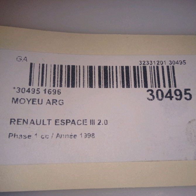 Moyeu arg occasion RENAULT ESPACE III Phase 1 12-1996->09-2002 2.0 6025171136 4