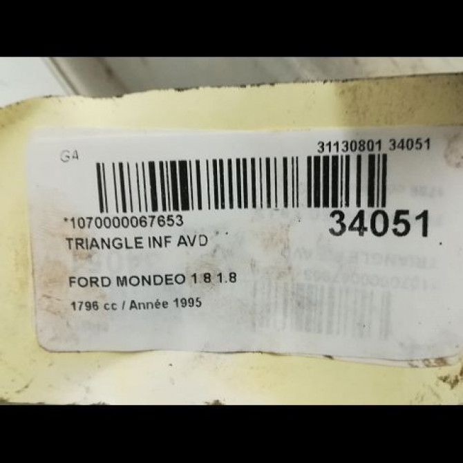 Triangle inf avd occasion FORD MONDEO I Phase 1 01-1993->09-1996 1.8i 3