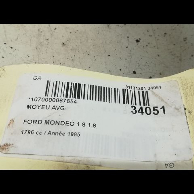 Moyeu avg occasion FORD MONDEO I Phase 1 01-1993->09-1996 1.8i 3