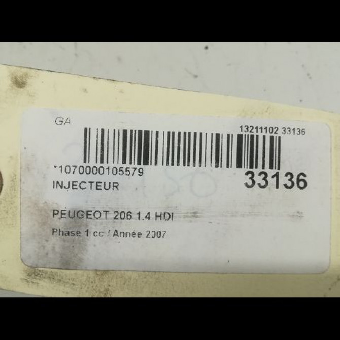 Injecteur occasion PEUGEOT 206 Phase 1 09-1998->03-2009 1.4 HDI 1980K2 3
