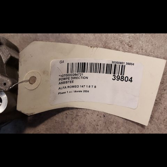 Pompe direction assistee occasion ALFA ROMEO 147 Phase 1 09-2000->09-2004 1.6 T S 120ch 51839107 2