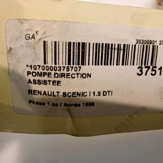 Pompe direction assistee occasion RENAULT SCENIC I Phase 1 09-1996->08-1999 1.9 DTI 100ch 7700417308 6