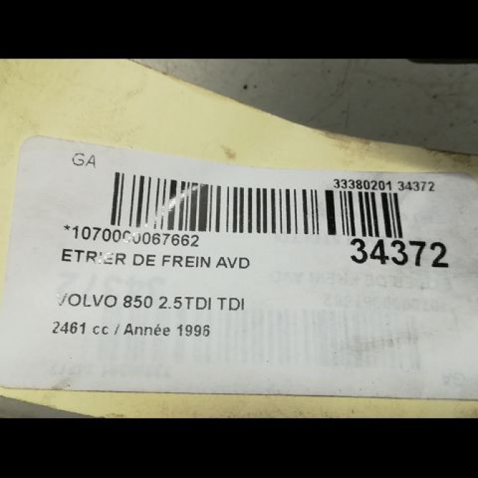 Etrier de frein avant droit occasion VOLVO 850 Phase 2 07-1993->12-1996 2.5 TDI 140ch 3516841 4