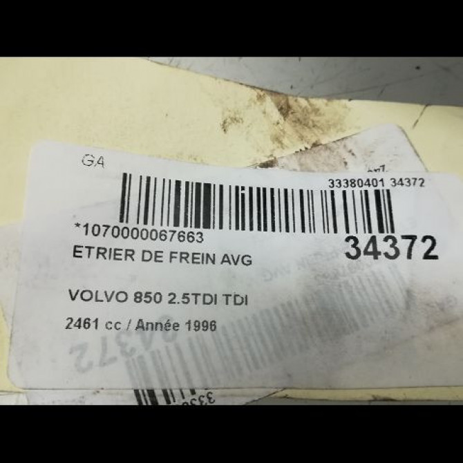 Etrier de frein avant gauche occasion VOLVO 850 Phase 2 07-1993->12-1996 2.5 TDI 140ch 3516840 4