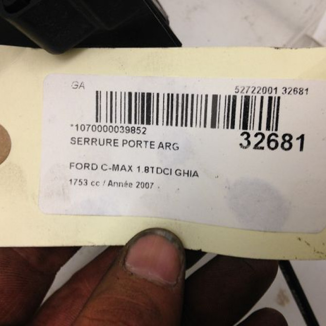 Serrure porte arg occasion FORD CMAX I Phase 2 03-2007->09-2010 1.8 TDCI 8v 115ch 1633148 4