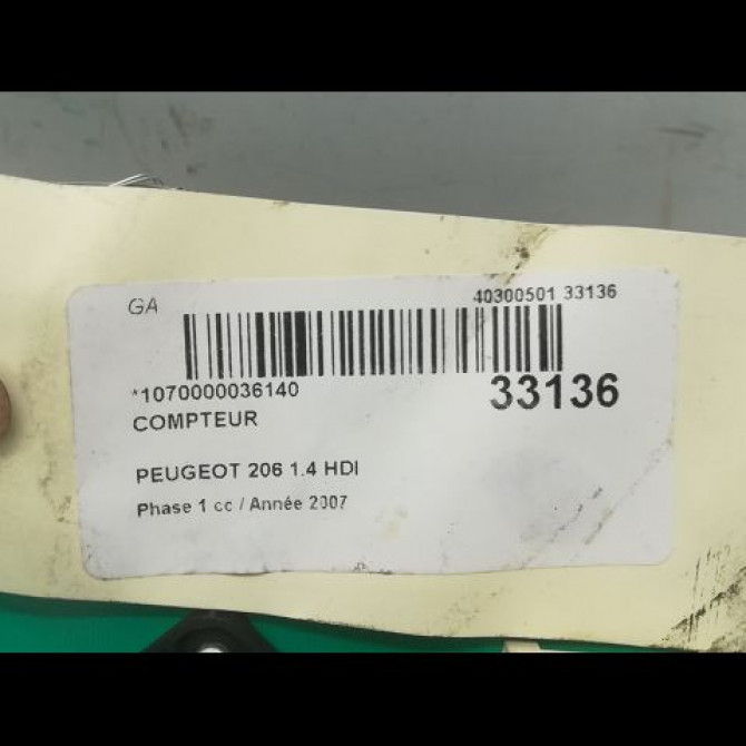 Compteur occasion PEUGEOT 206 Phase 1 09-1998->03-2009 1.4 HDI 6106LF 4