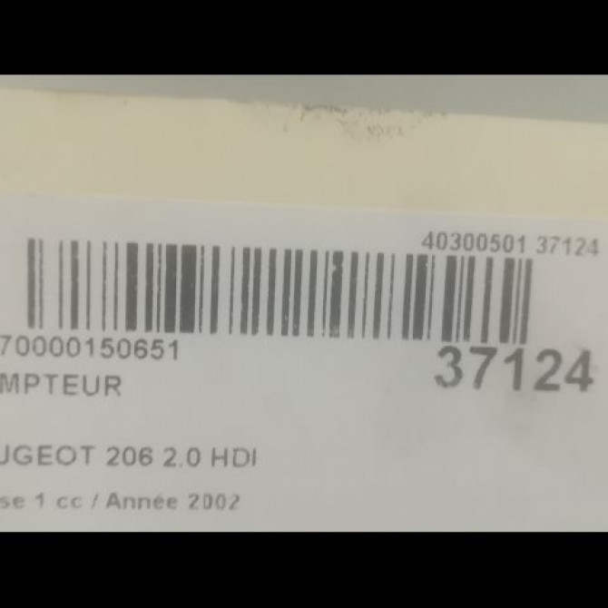 Compteur occasion PEUGEOT 206 Phase 1 09-1998->03-2009 2.0 HDI 6104HT 3