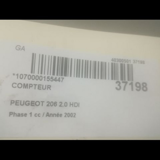 Compteur occasion PEUGEOT 206 Phase 1 09-1998->03-2009 2.0 HDI 6104JL 3