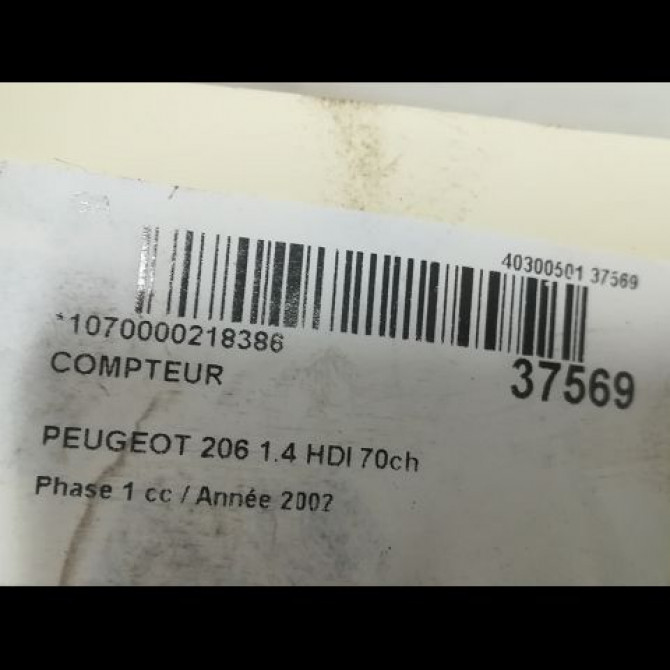 Compteur occasion PEUGEOT 206 Phase 1 09-1998->03-2009 1.4 HDI 70ch 3