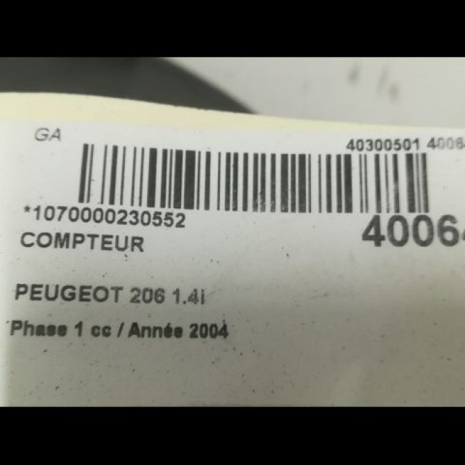 Compteur occasion PEUGEOT 206 Phase 1 09-1998->03-2009 1.4i 6106EZ 3