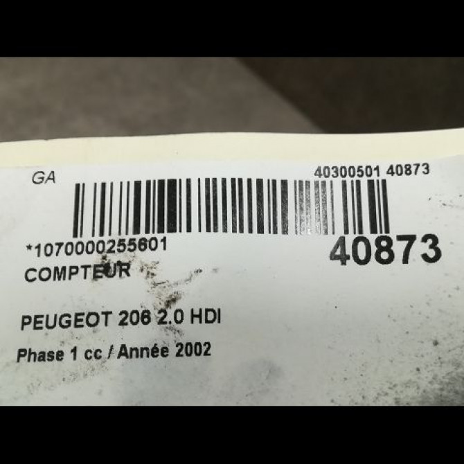 Compteur occasion PEUGEOT 206 Phase 1 09-1998->03-2009 2.0 HDI 6104HT 3