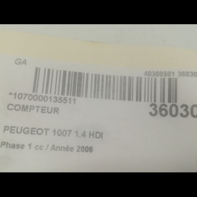 Compteur occasion PEUGEOT 1007 Phase 1 04-2005->12-2010 1.4 HDI 610656 3